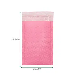 Pink Poly Bubble Envelope (130×180+40mm) | www.artisangoods.co.uk