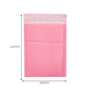 Pink Poly Bubble Envelope (180×230+40mm) | www.artisangoods.co.uk