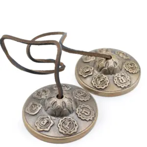 Premium Brass Tibetan Tingsha – Seven Chakra – approx 7cm (255gm) | www.artisangoods.co.uk 1