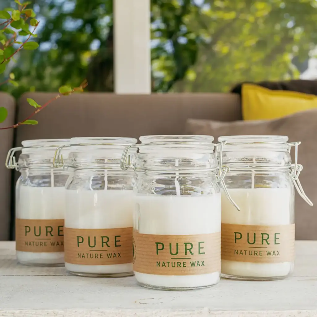 Pure Olive Wax Jar Candle 120×70 – White | www.artisangoods.co.uk 2