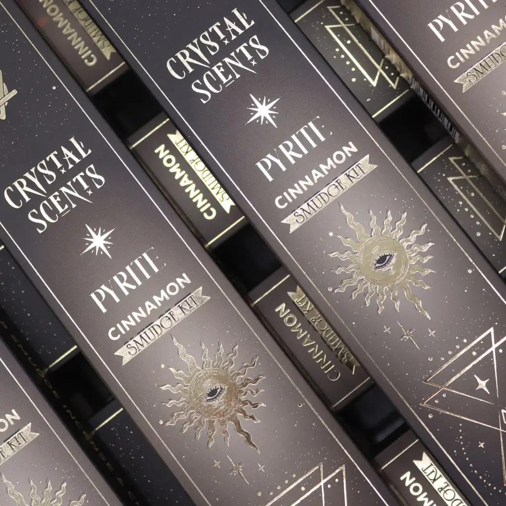 Pyrite Crystal Scents Smudge Incense – Cinnamon | www.artisangoods.co.uk
