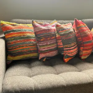 Rag Rug Cushion Covers – Aqua Blues | www.artisangoods.co.uk 2