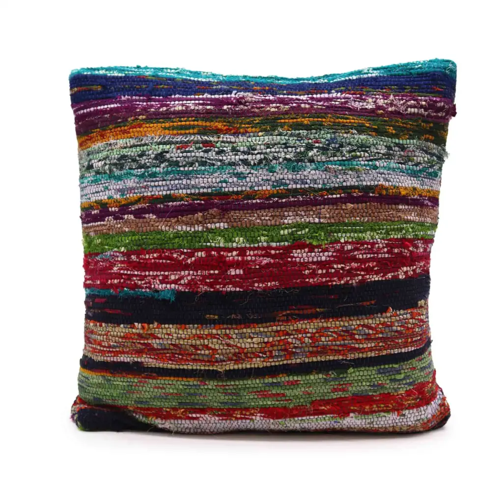 Rag Rug Cushion Covers – Aqua Blues | www.artisangoods.co.uk