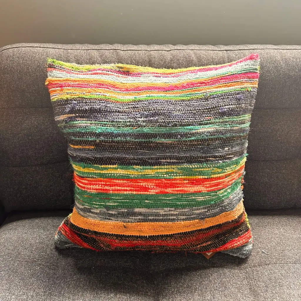 Rag Rug Cushion Covers – Natural Greens | www.artisangoods.co.uk