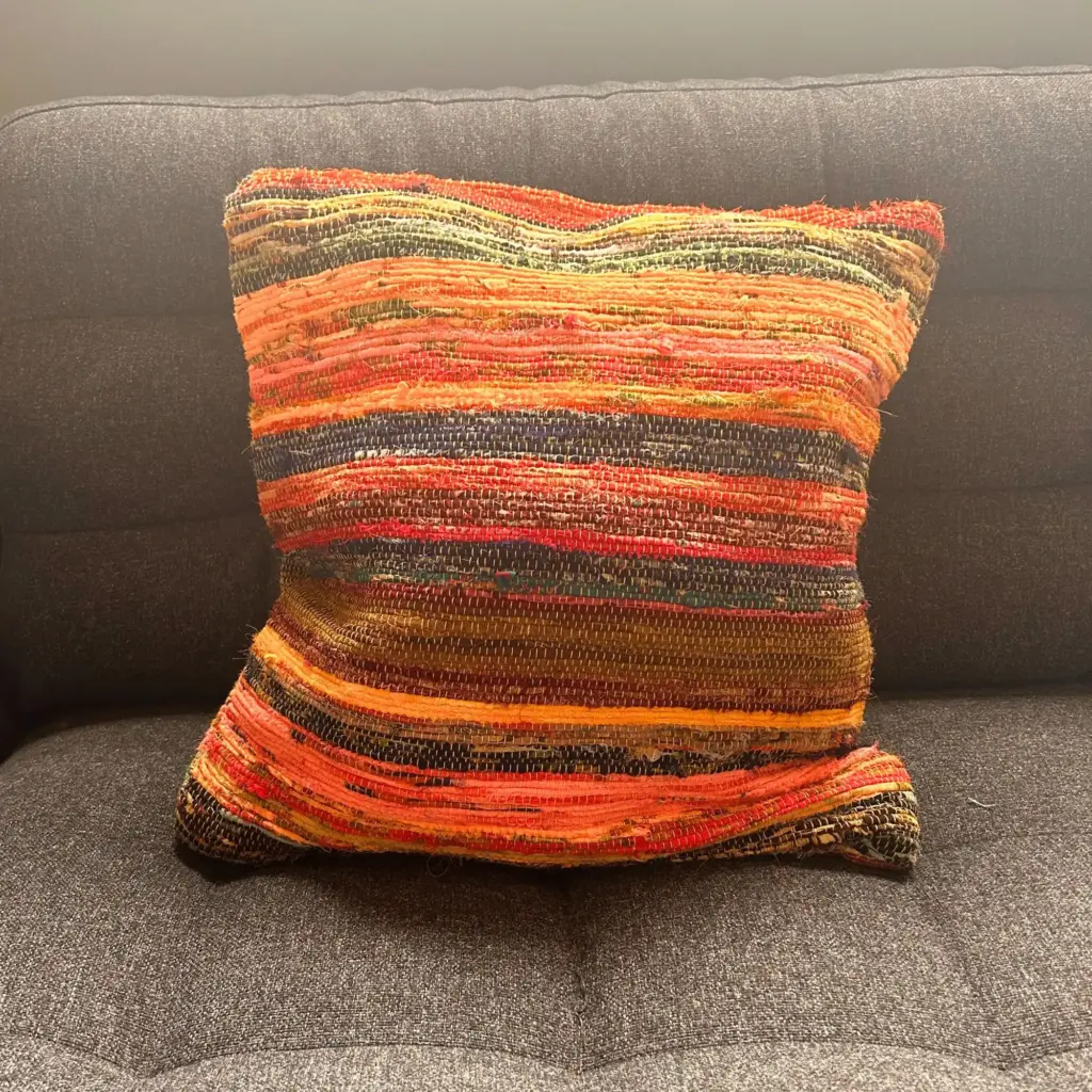 Rag Rug Cushion Covers – Sunrise Oranges | www.artisangoods.co.uk