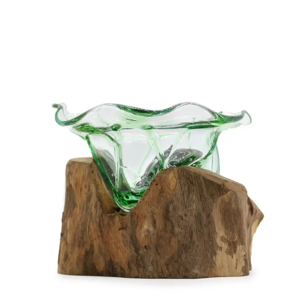 Recycled Beer Bottles – Large Fancy Sweet Bowl on Wood | www.artisangoods.co.uk