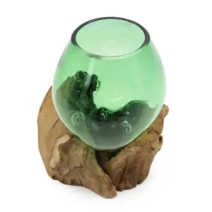 Recycled Beer Bottles – Small Bowl on Wood | www.artisangoods.co.uk 2