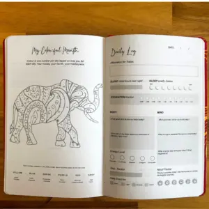 Red Wellness Journal – 120 pages – Golden Mandala and Lotus | www.artisangoods.co.uk 5