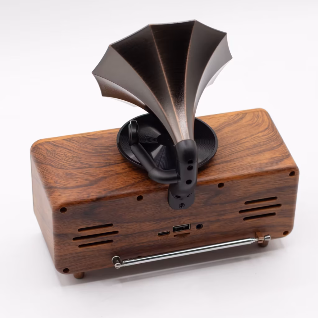 Retro Mini Double Gramophone Speaker – Bluetooth – 5.4 watt x 2 | www.artisangoods.co.uk
