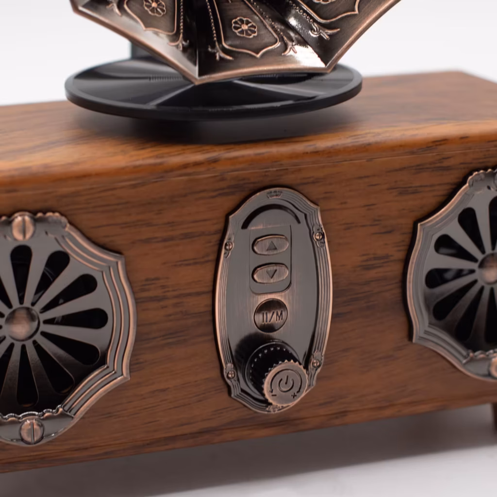 Retro Mini Double Gramophone Speaker – Bluetooth – 5.4 watt x 2 | www.artisangoods.co.uk 9 Retro Mini Double Gramophone Speaker – Bluetooth – 5.4 watt x 2 | www.artisangoods.co.uk 9