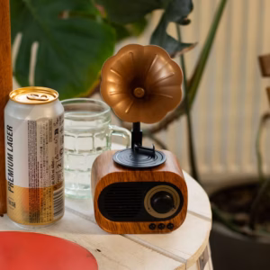 Retro Mini Gramophone Speaker – Bluetooth & FM Radio – 5 watt x 1 | www.artisangoods.co.uk 2