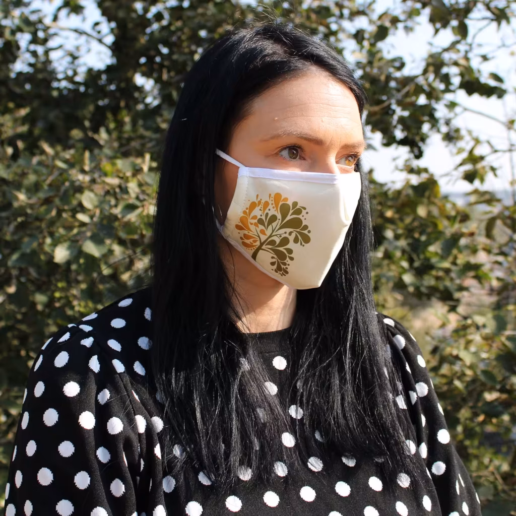 Reusable Fashion Face Covering – Golden Tree  (Adult) | www.artisangoods.co.uk