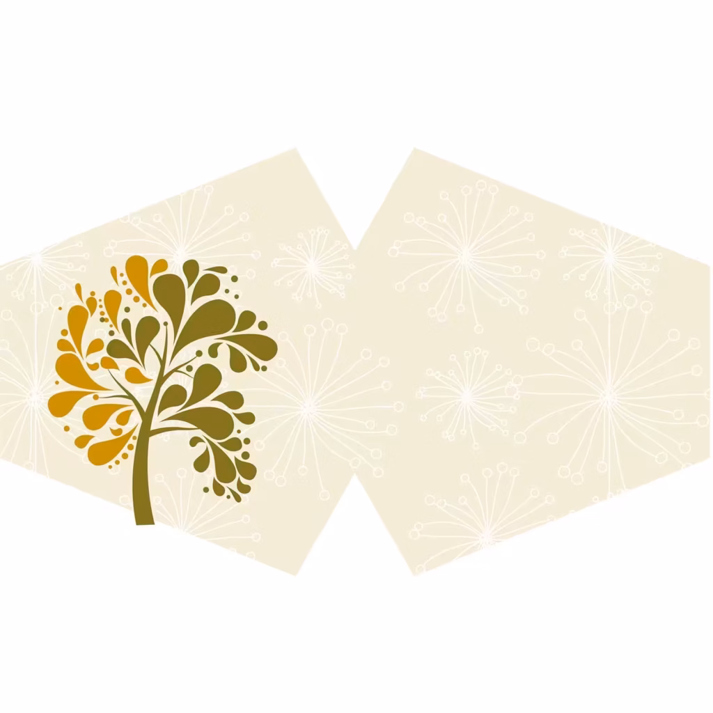 Reusable Fashion Face Covering – Golden Tree  (Adult) | www.artisangoods.co.uk 2