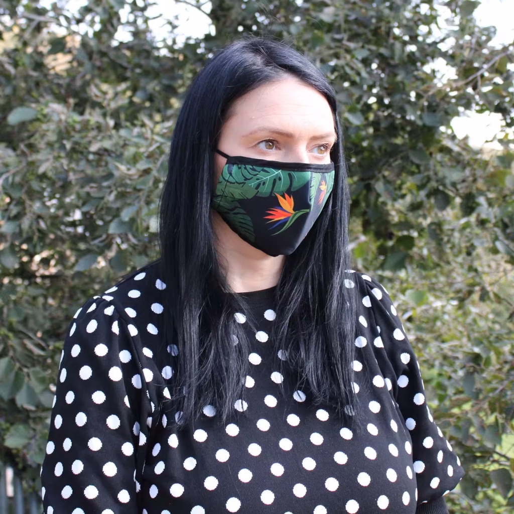 Reusable Fashion Face Covering – Green Jungle (Adult) | www.artisangoods.co.uk 4