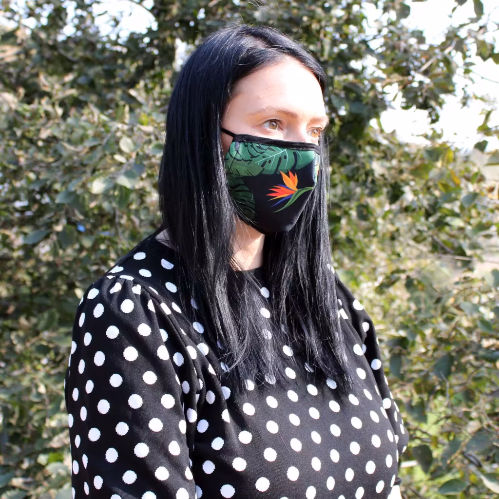 Reusable Fashion Face Covering – Green Jungle (Adult) | www.artisangoods.co.uk