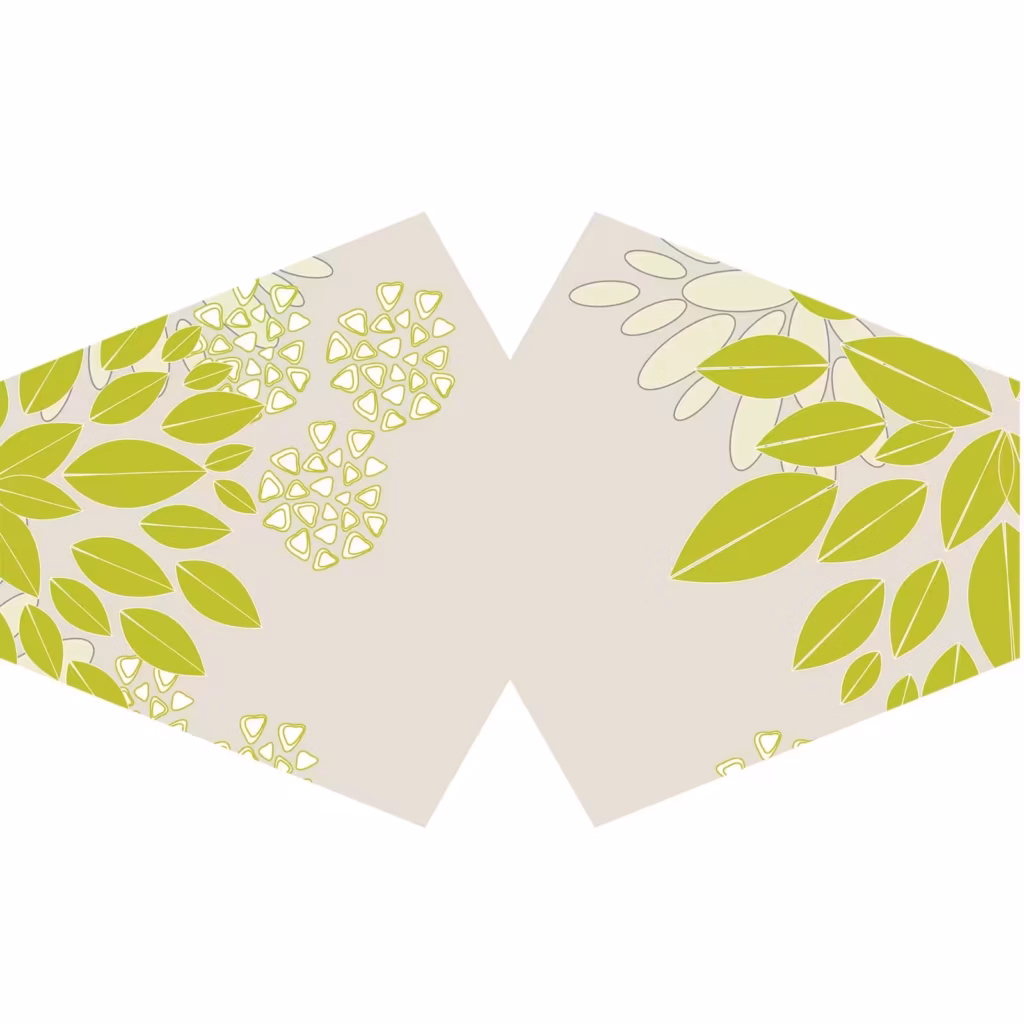 Reusable Fashion Face Covering – Green Leaves (Adult) | www.artisangoods.co.uk 2