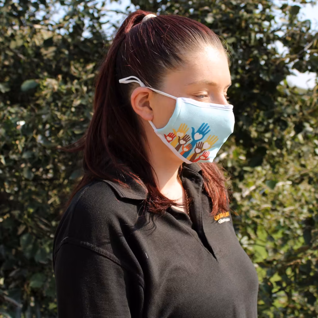 Reusable Fashion Face Covering – Love Hands (Adult) | www.artisangoods.co.uk 3