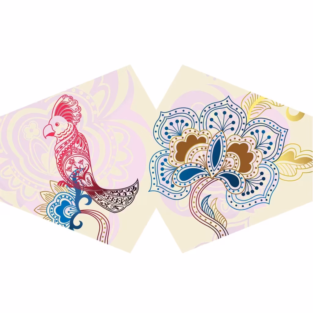 Reusable Fashion Face Covering – Mandala Parrot (Adult) | www.artisangoods.co.uk