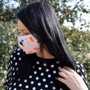Reusable Fashion Face Covering – Pink Cats  (Adult) | www.artisangoods.co.uk 2