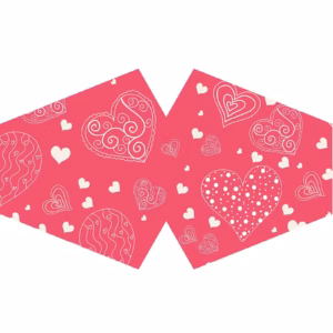 Reusable Fashion Face Covering – Pink Hearts (Adult) | www.artisangoods.co.uk 3