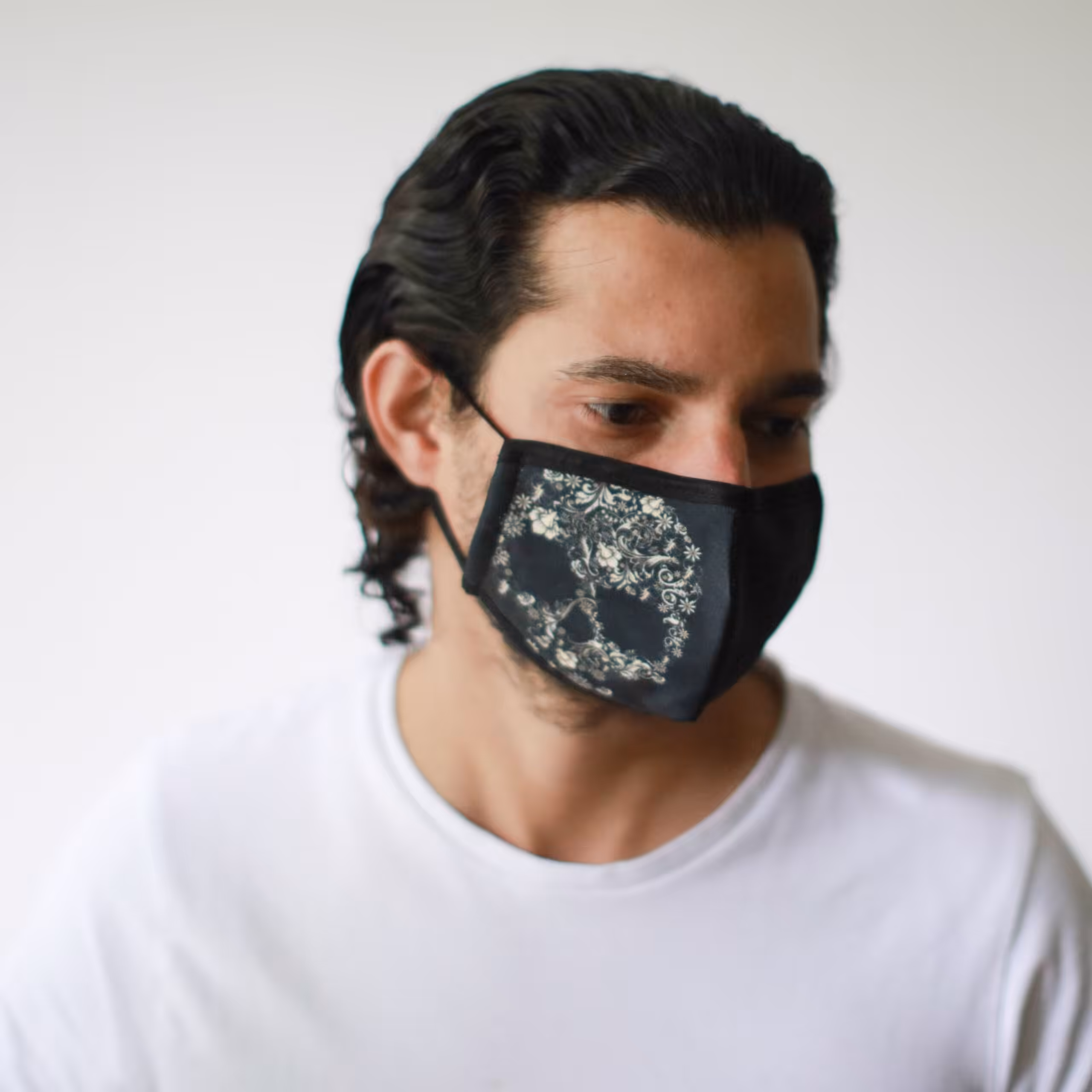 Reusable Fashion Face Mask – Flower Skull (Adult) | www.artisangoods.co.uk 2 Reusable Fashion Face Mask - Flower Skull (Adult)