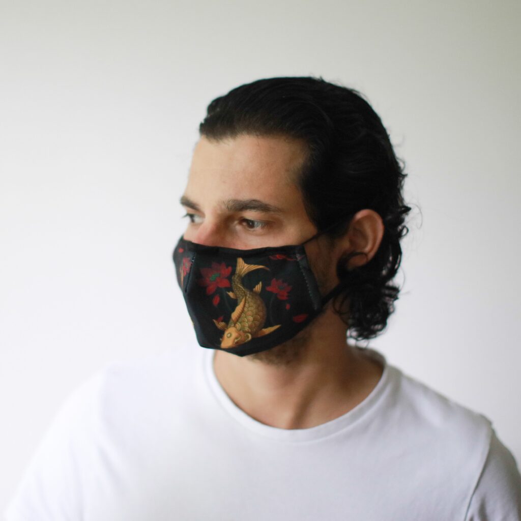 Reusable Fashion Face Mask – Golden Fish (Adult) | www.artisangoods.co.uk 2 Reusable Fashion Face Mask – Golden Fish (Adult) | www.artisangoods.co.uk 2