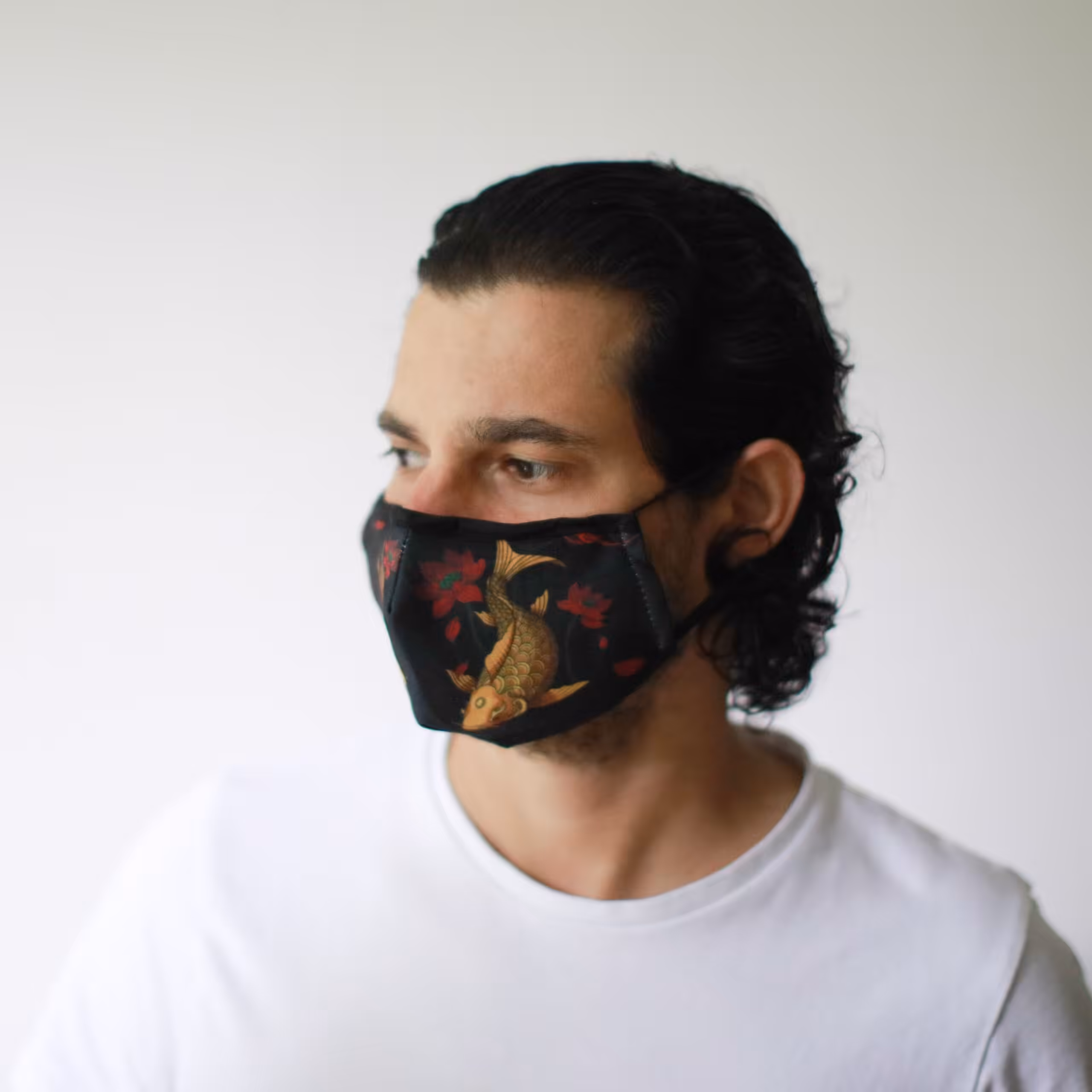Reusable Fashion Face Mask – Golden Fish (Adult) | www.artisangoods.co.uk 3 Reusable Fashion Face Mask - Golden Fish (Adult) - Image 2
