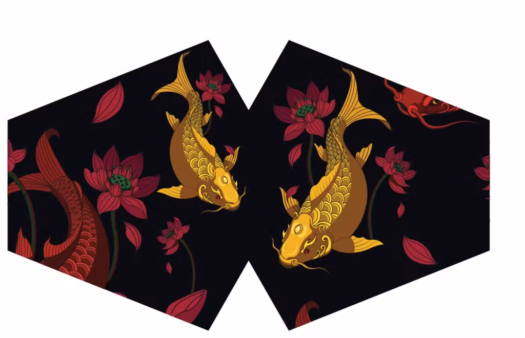 Reusable Fashion Face Mask – Golden Fish (Adult) | www.artisangoods.co.uk