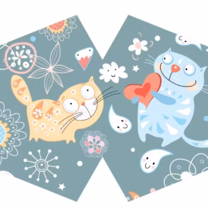 Reusable Fashion Face Mask - Happy Cats (Children)
