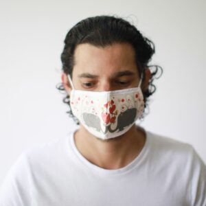 Reusable Fashion Face Mask – Love Elephants (Adult) | www.artisangoods.co.uk 3
