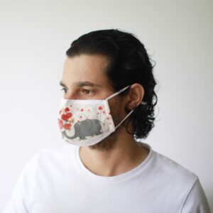 Reusable Fashion Face Mask – Love Elephants (Adult) | www.artisangoods.co.uk 2