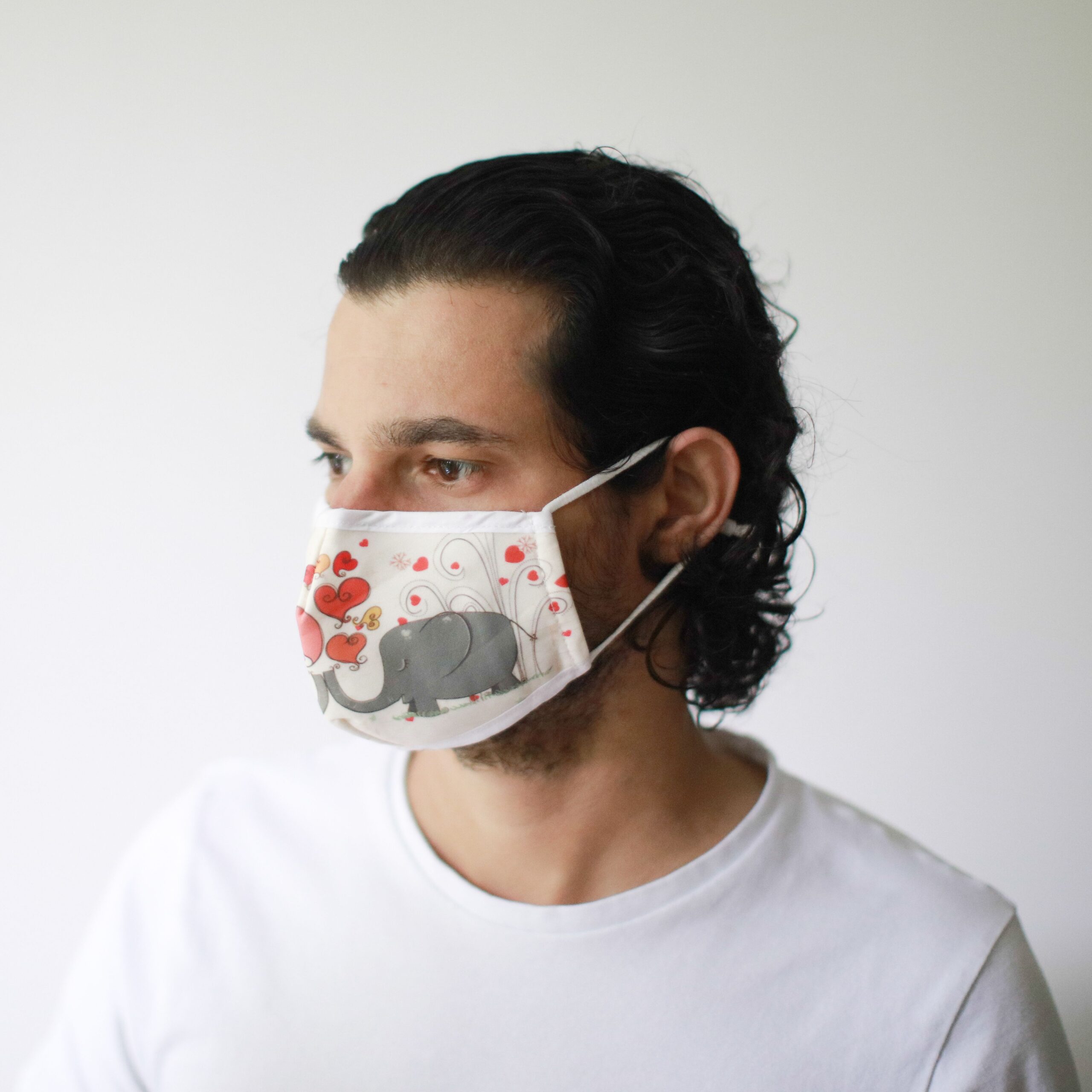 Reusable Fashion Face Mask – Love Elephants (Adult) | www.artisangoods.co.uk 2