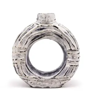 Round Donut Shaped Vase – Cream 23cm | www.artisangoods.co.uk 3