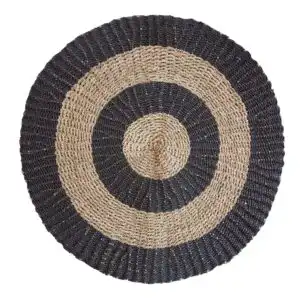 Round Seagrass Black & Tan – Circles – 1m | www.artisangoods.co.uk 1