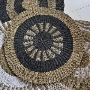Round Seagrass Black & Tan – Inner Sun – 1m | www.artisangoods.co.uk 2