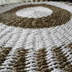 Round Seagrass White & Tan – Sun – 1m | www.artisangoods.co.uk 3