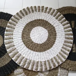 Round Seagrass White & Tan – Sun – 1m | www.artisangoods.co.uk 2