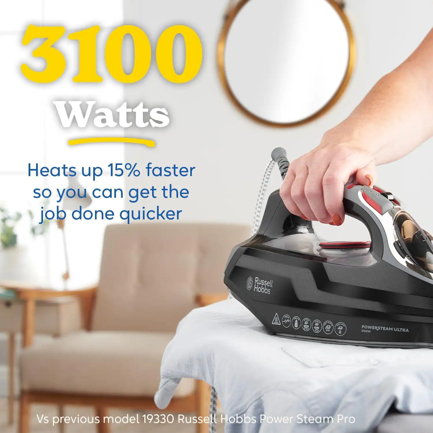 Russell Hobbs Steam Iron 3100 W with 210 g Extra Steam Boost (350 ml)