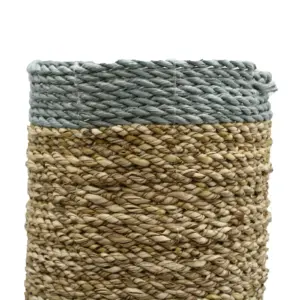 Seagrass & Abu-Abu Raffia Set – 2 Vase & 2 Bins | www.artisangoods.co.uk 8