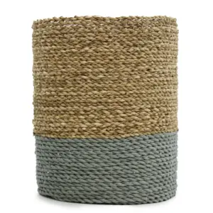 Seagrass & Abu-Abu Raffia Set – 2 Vase & 2 Bins | www.artisangoods.co.uk 4