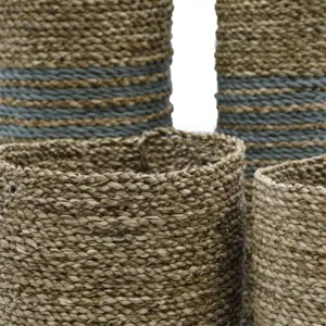 Seagrass & Abu-Abu Raffia Set – 2 Vase & 2 Bins | www.artisangoods.co.uk 2