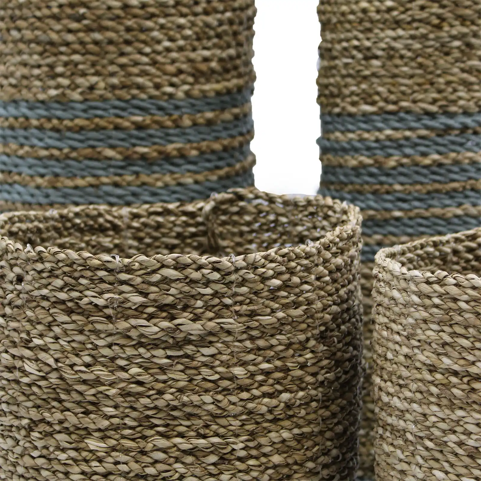 Seagrass & Abu-Abu Raffia Set – 2 Vase & 2 Bins | www.artisangoods.co.uk 3 Seagrass & Abu-Abu Raffia Set – 2 Vase & 2 Bins | www.artisangoods.co.uk 2