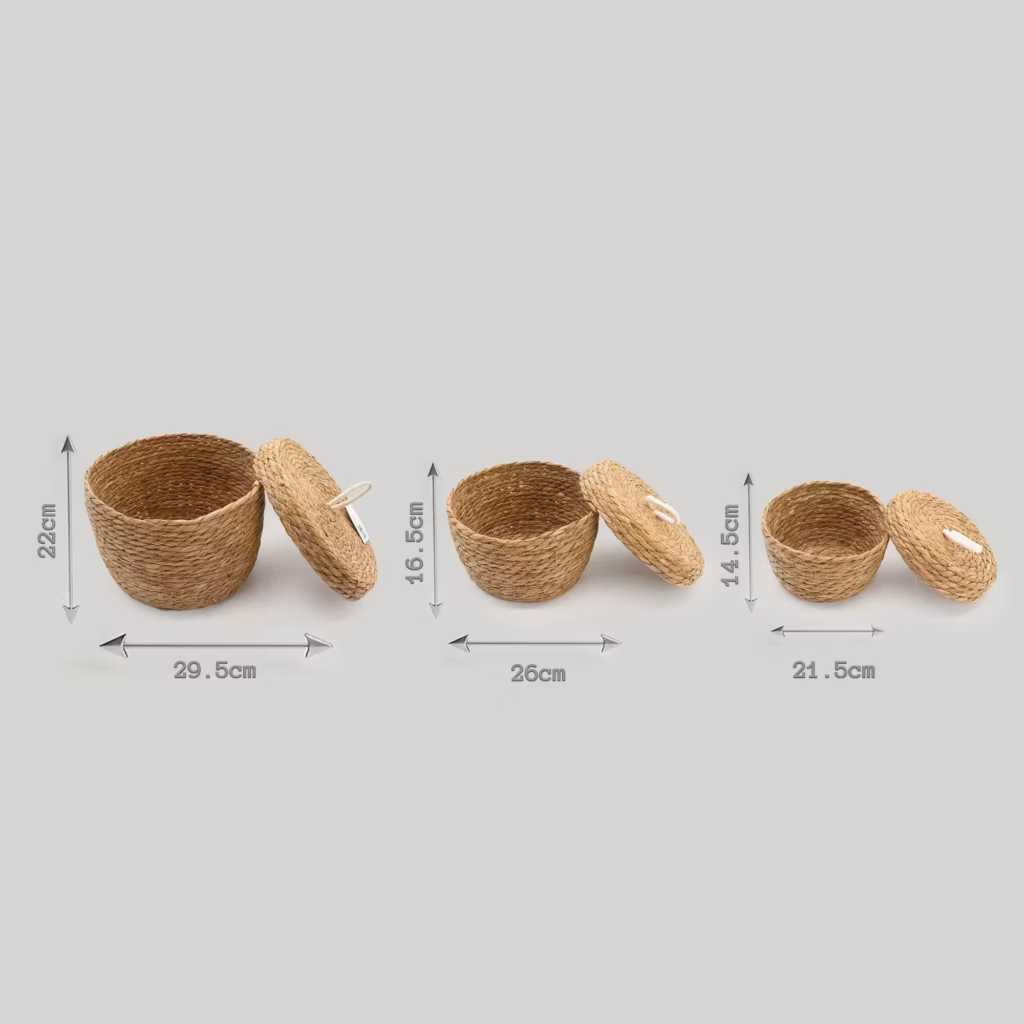 Seagrass & Cotton Round Baskets with Lids – Natural – Set of 3 | www.artisangoods.co.uk 8 Seagrass & Cotton Round Baskets with Lids – Natural – Set of 3 | www.artisangoods.co.uk 8