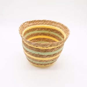 Seagrass & Straw Vase Shaped Baskets  – Natural Yellow & Green – Set of 3 | www.artisangoods.co.uk 8