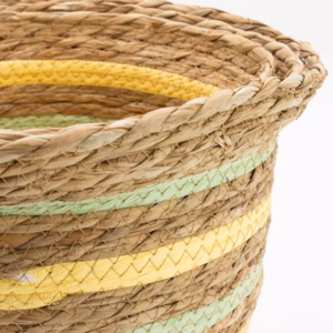 Seagrass & Straw Vase Shaped Baskets  – Natural Yellow & Green – Set of 3 | www.artisangoods.co.uk 7