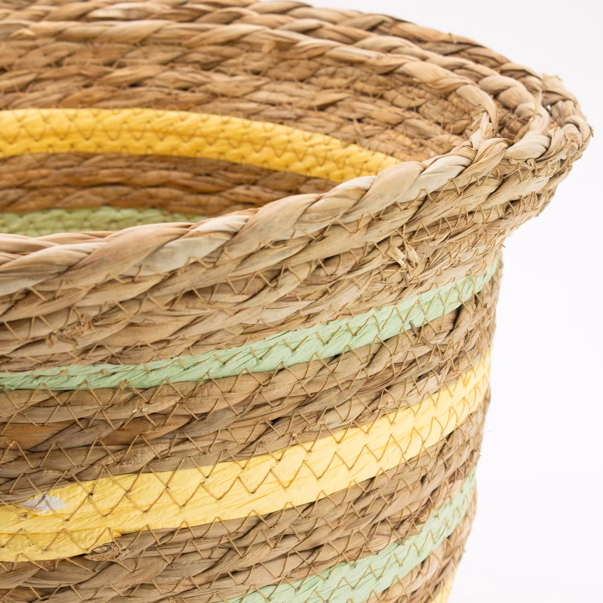 Seagrass & Straw Vase Shaped Baskets – Natural Yellow & Green – Set of 3 | www.artisangoods.co.uk 8 Seagrass & Straw Vase Shaped Baskets - Natural Yellow & Green - Set of 3 - Image 7