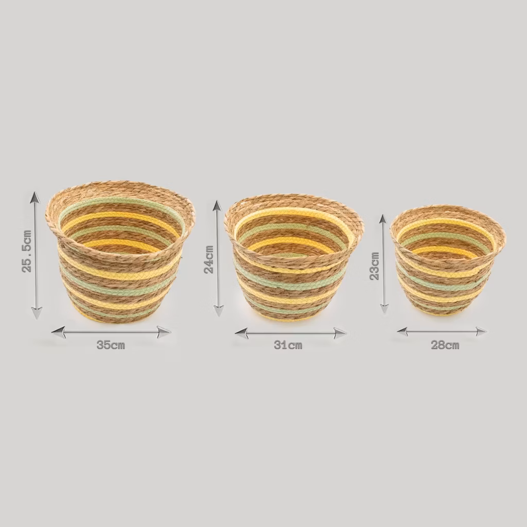 Seagrass & Straw Vase Shaped Baskets – Natural Yellow & Green – Set of 3 | www.artisangoods.co.uk 5 Seagrass & Straw Vase Shaped Baskets – Natural Yellow & Green – Set of 3 | www.artisangoods.co.uk 5
