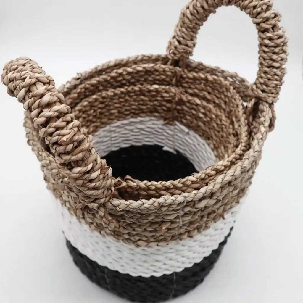 Seagrass Basket Set – Dark Grey / White / Natural | www.artisangoods.co.uk 3 Seagrass Basket Set – Dark Grey / White / Natural | www.artisangoods.co.uk 3
