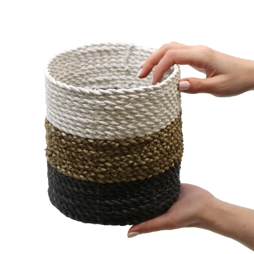 Seagrass Basket Set – Grey / Natural / White | www.artisangoods.co.uk 8