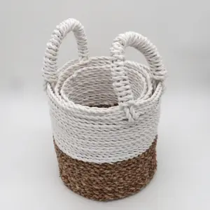 Seagrass Basket Set – Natural White | www.artisangoods.co.uk 3